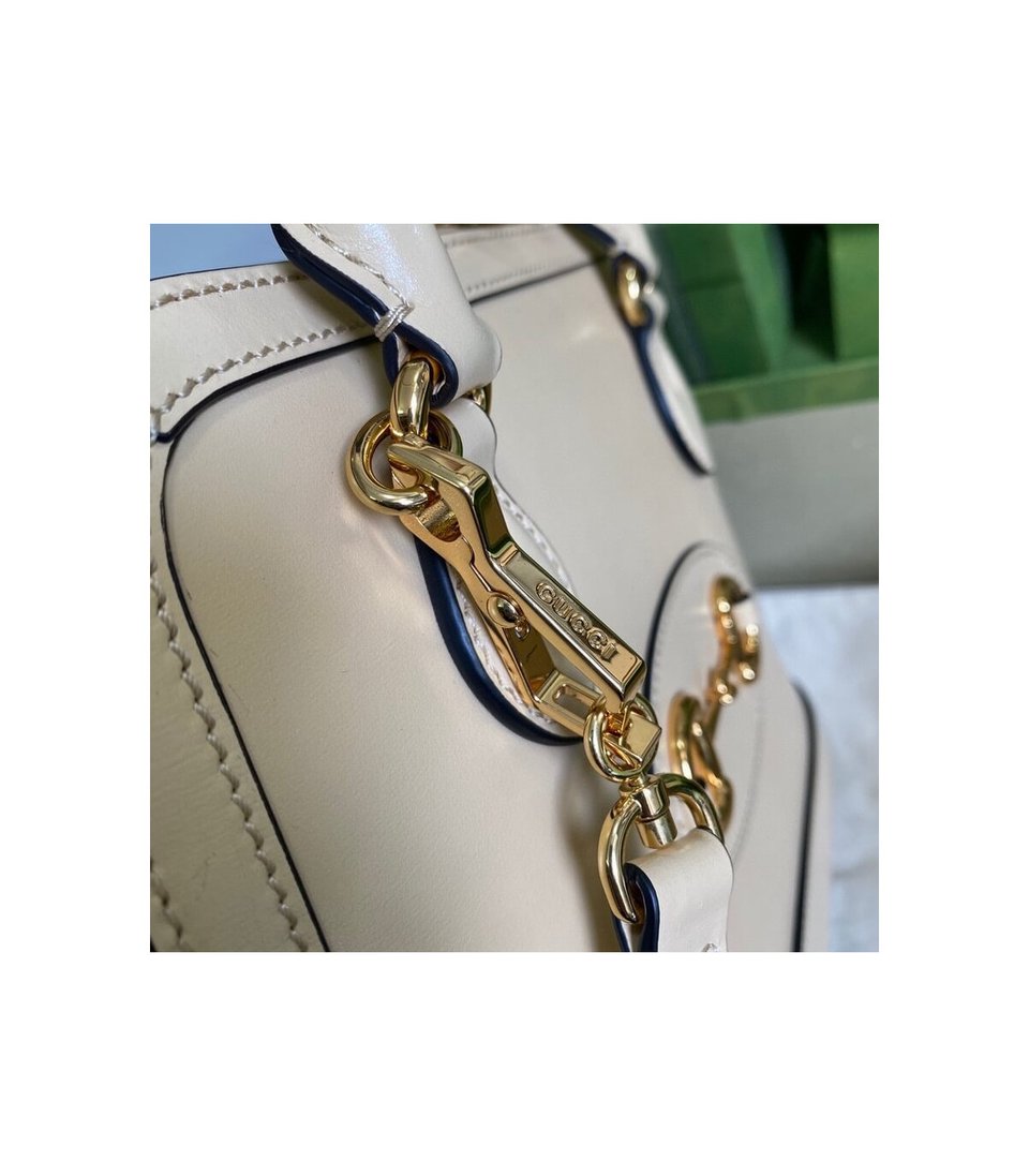 Gucci Horsebit 1955 Small Top Handle Bag in Wheat Leather view 7