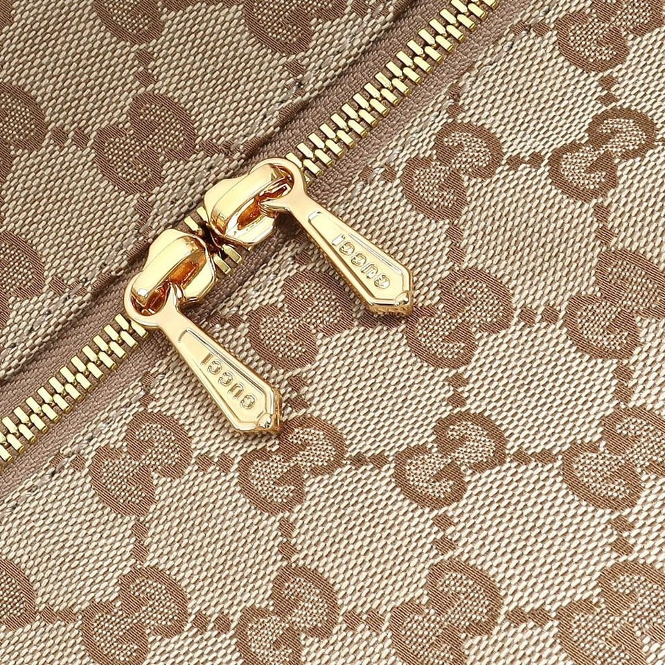 Gucci Brera Medium Crossbody Bag 33cm/13in Sand And Dark Brown GG Canvas A00B4O view 11