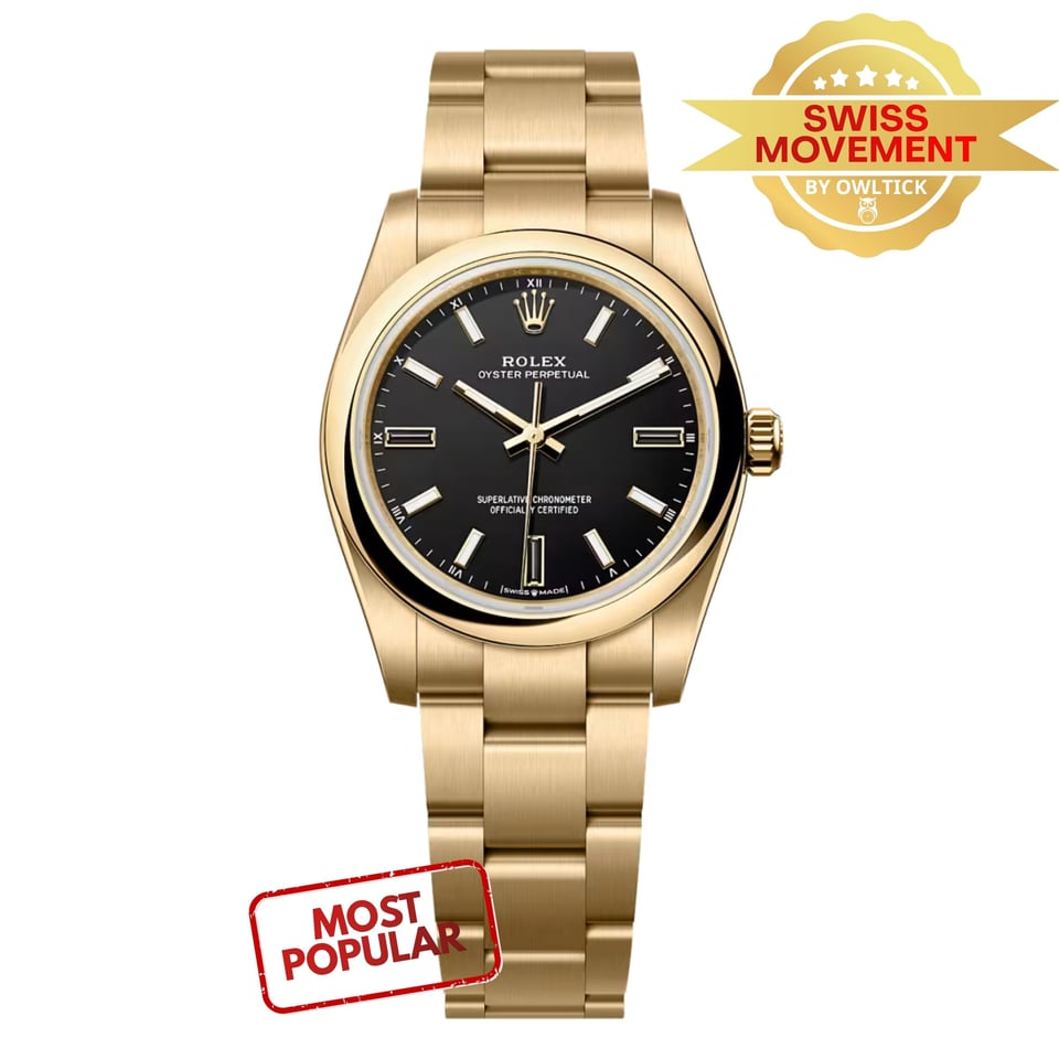 [Superclone] Rolex Oyster Perpetual 34mm Black Dial Oyster 124208