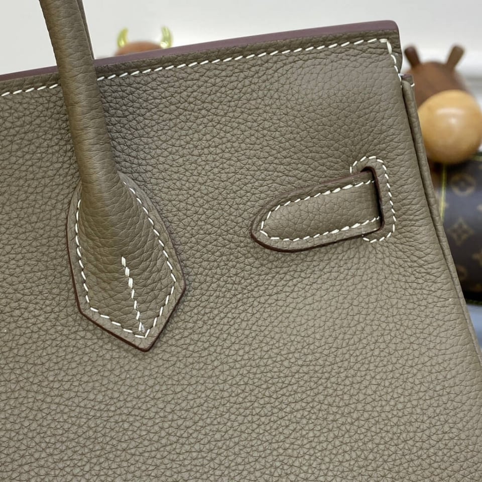 Hermes Birkin 30 Bag Etoupe Gold Hardware Togo Leather view 10