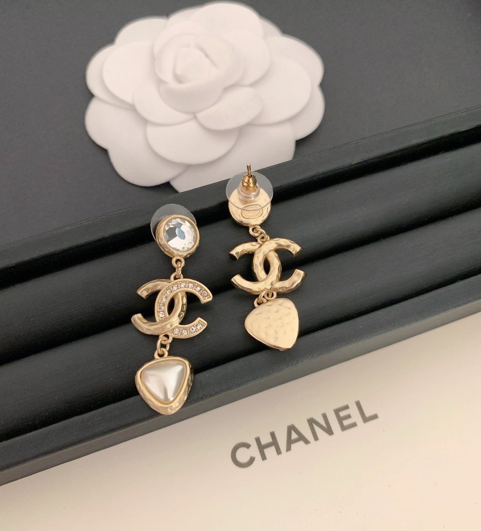 Chanel Cc Gold Earrings view 4