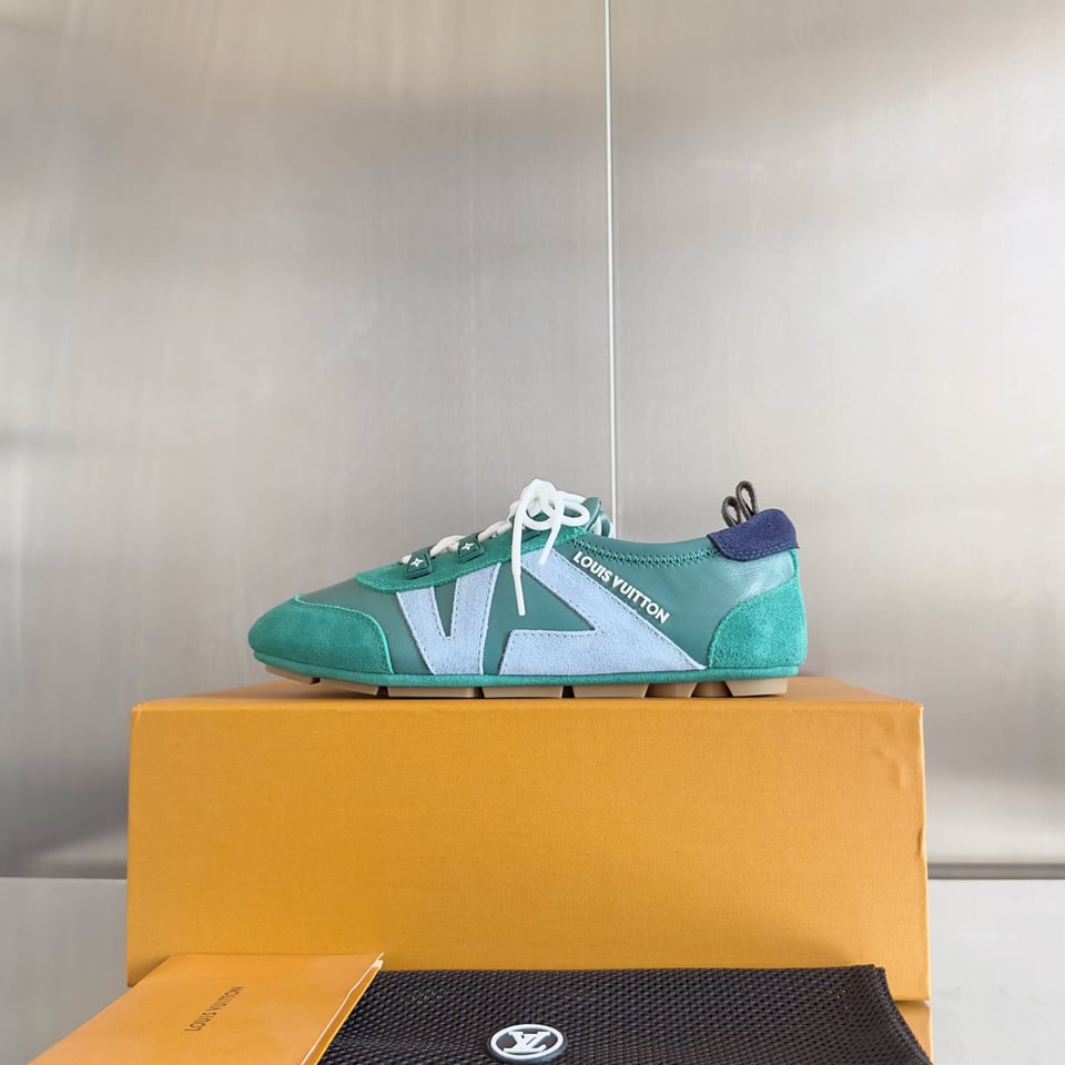 Louis Vuitton Sneakerina Green &amp; Light Blue – Women’s Ballet-Inspired Slim Sneakers view 6