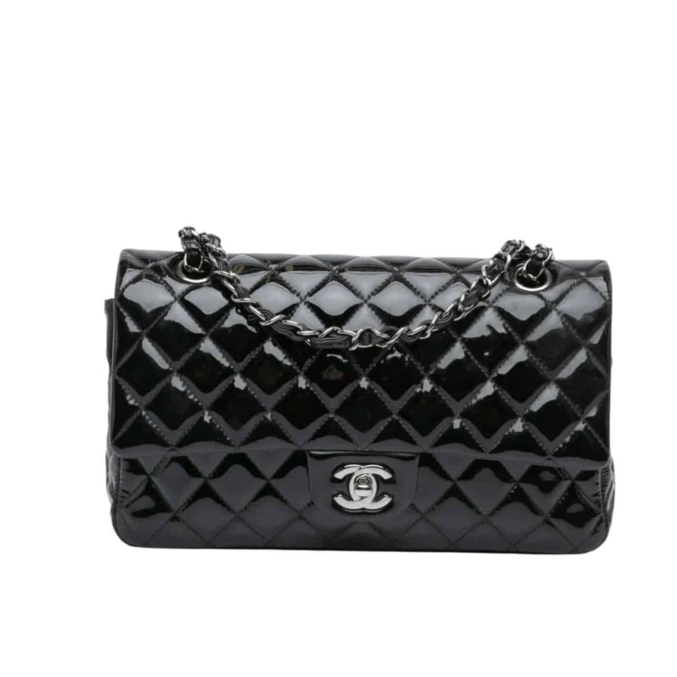 Chanel Medium Classic Double Flap Bag Patent Leather Black 26Cm/10.2in view 2