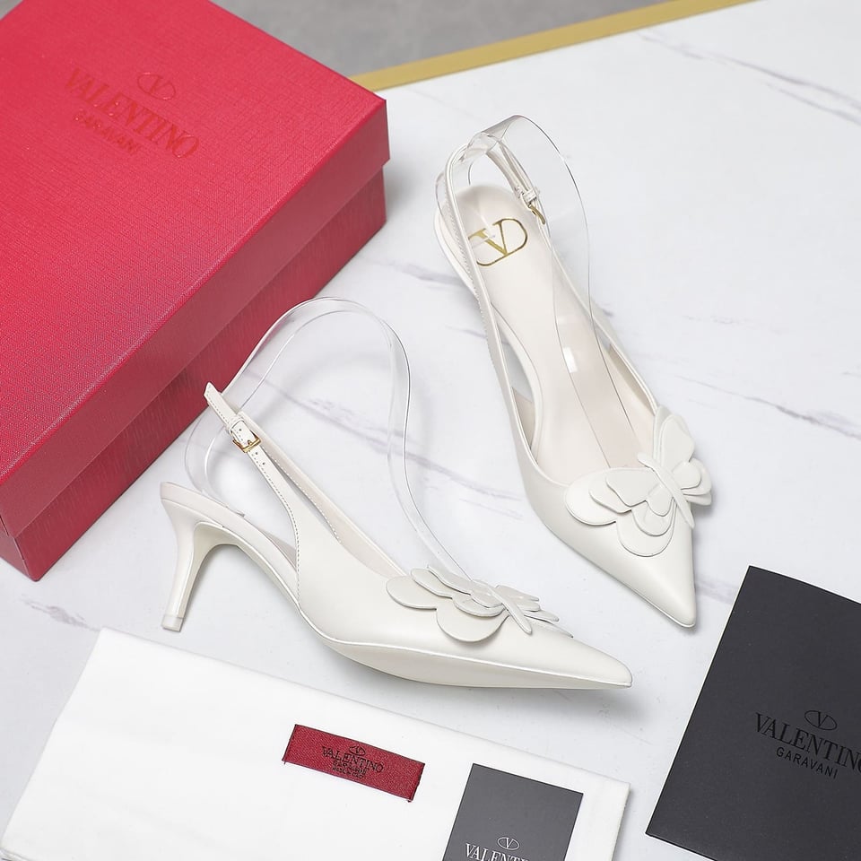 Valentino Garavani Papier Phalène Slingback Pumps White view 10