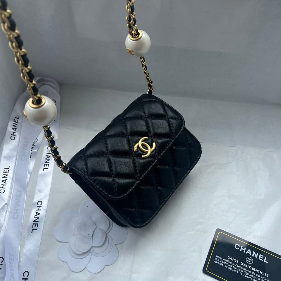 Chanel Clutch With Strap Pearlescent Black 13Cm/5.1in Ap4010 B16719 94305 view 4