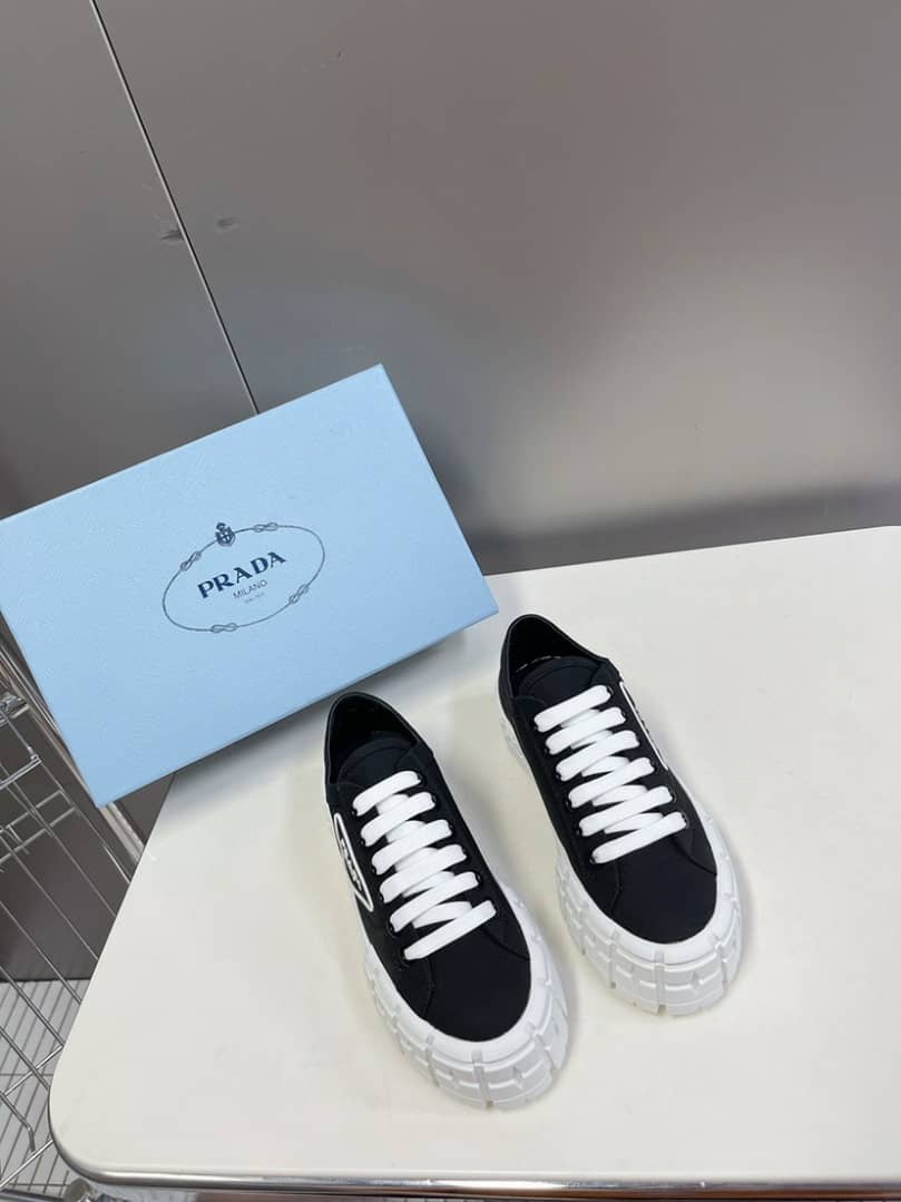 Prada Double Wheel Nylon Gabardine Sneaker Black 1E260M3Lfxf0632F050 view 3