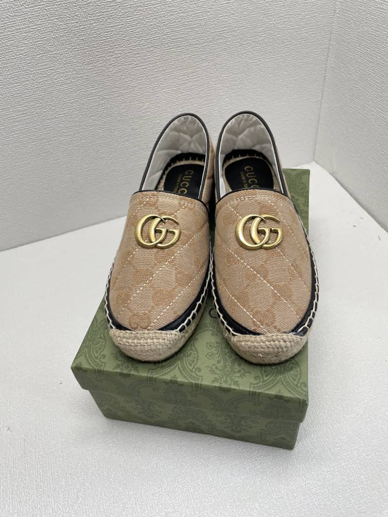 Gucci Women’S Matelass? Canvas Espadrille Beige 621239 Kqwm0 9765 view 4
