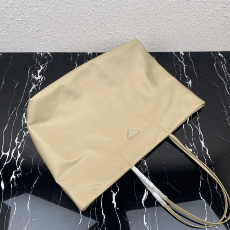 Prada Tessuto Synthetic Tote Bag Beige 35Cm view 9