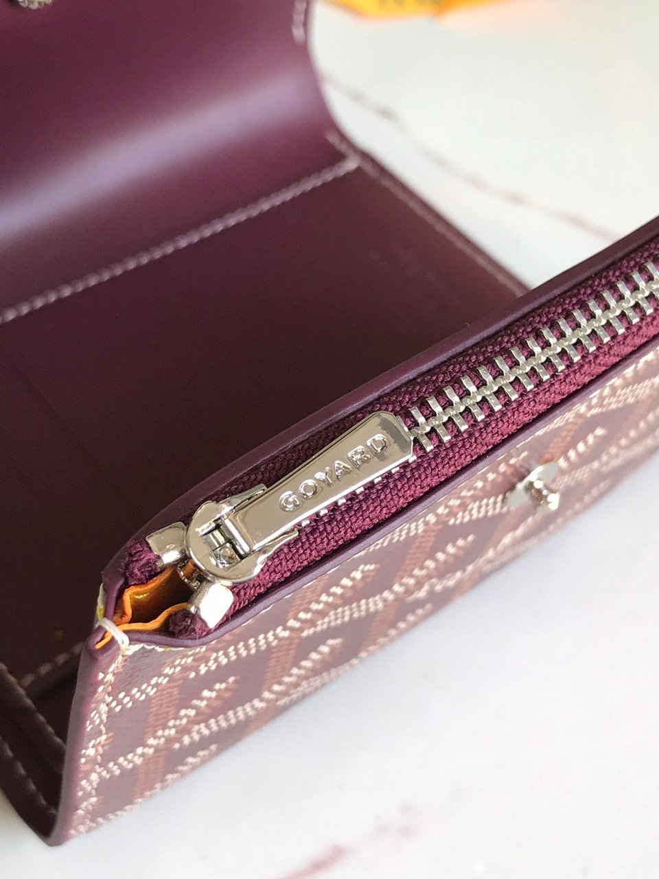 Goyard Saint-Gabriel Wallet 12 Cm Wine Red Calfskin And Goyardine Canvas 12cm view 9