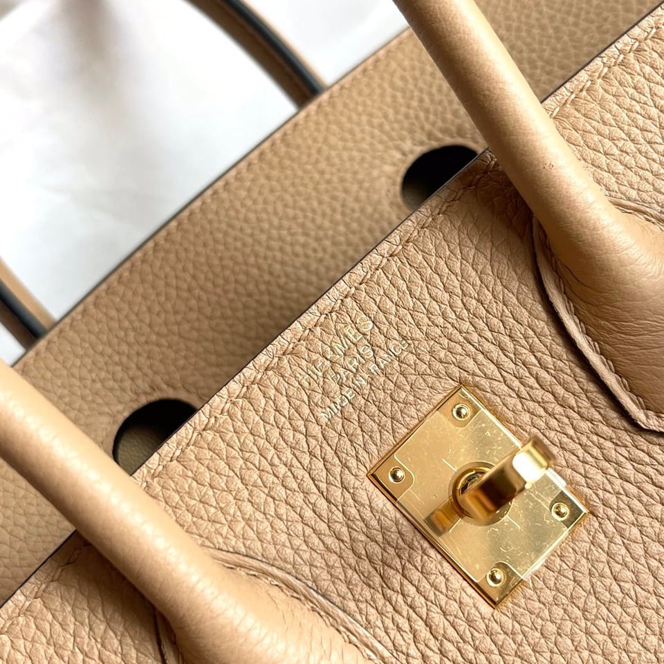 Hermes Birkin 25Cm Beige Togo Leather Gold Hardware view 9