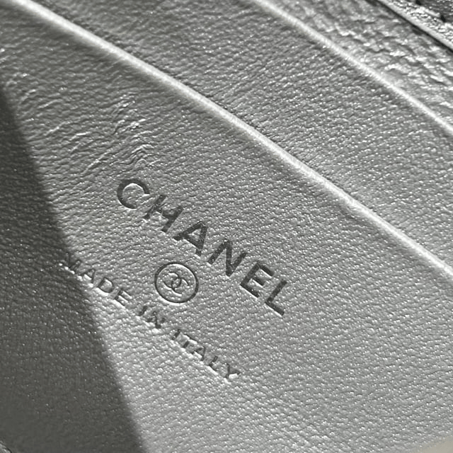 Chanel Lambskin Quilted Chain Top Handle Phone Holder With Chain Silver 18Cm view 10