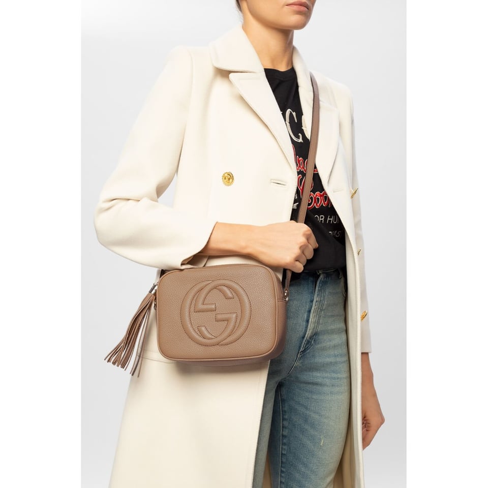Gucci Soho Small Leather Disco Bag Apricot view 5