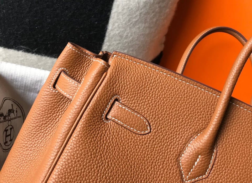 Hermes Birkin 35Cm Bag Brown Togo Gold Hardware view 6