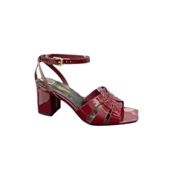 Saint Laurent Tribute Leather Sandals Burgundy view 2