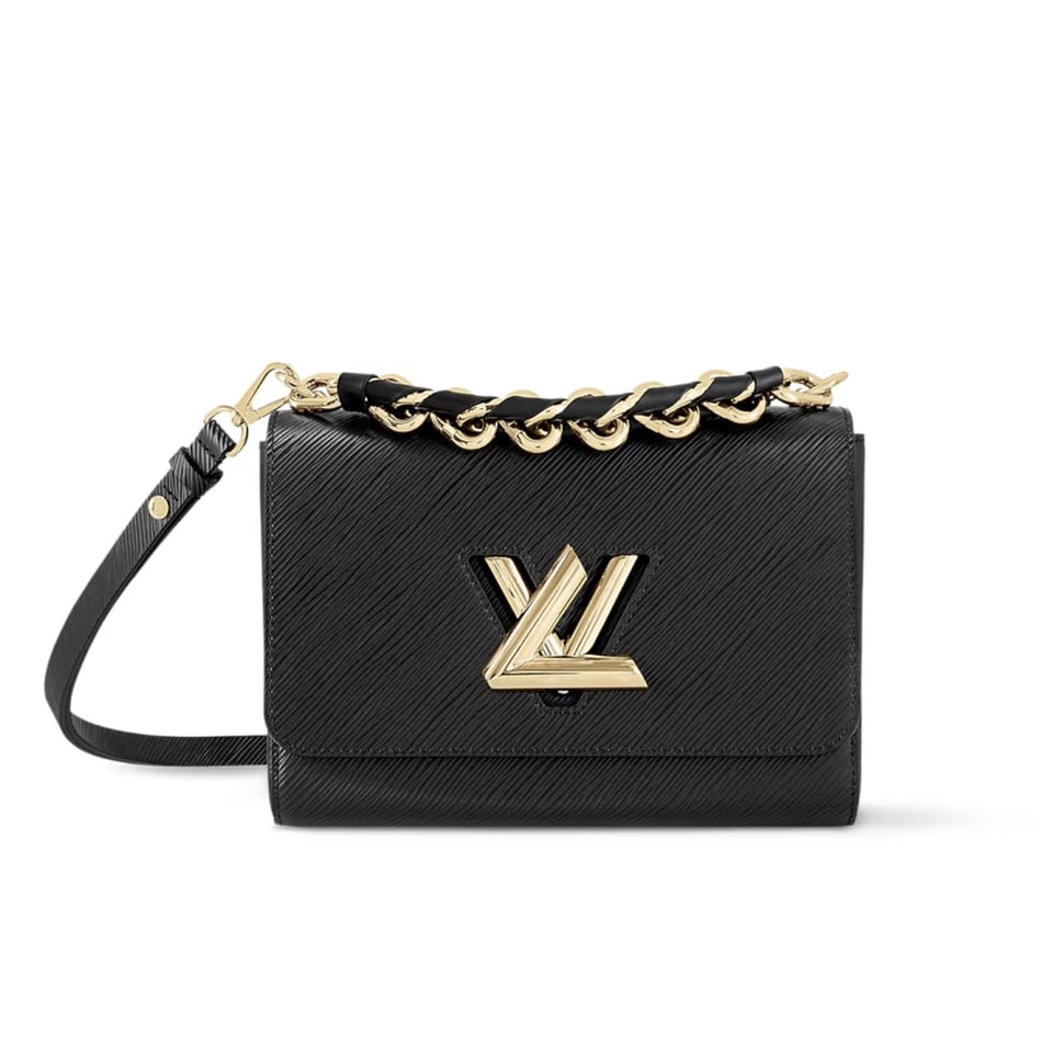 Louis Vuitton Twist Mm Cowhide Leather Handbag Black 23Cm view 2