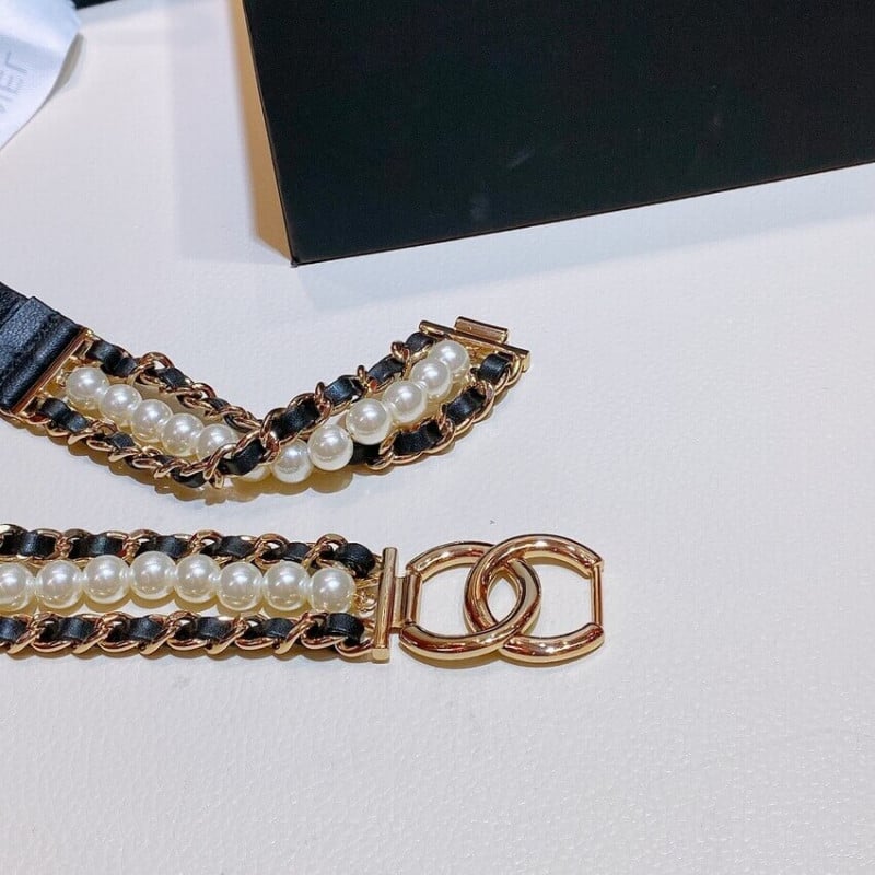 Chanel Lambskin &amp; Pearls Belt 34169 view 6