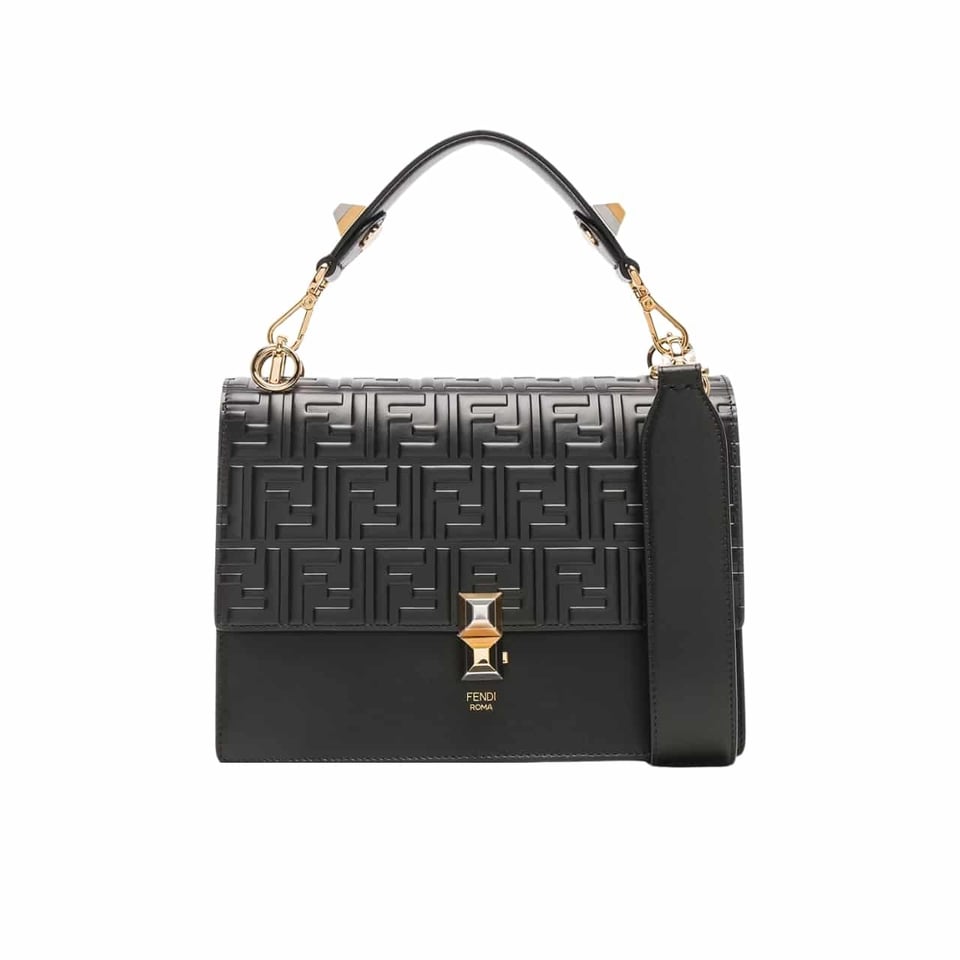 Fendi Logo Embossed Kan I Black 24Cm view 2