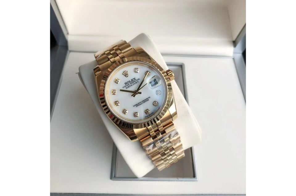 Rolex Datejust 36/28mm RG/RG Jub White/Dial view 4