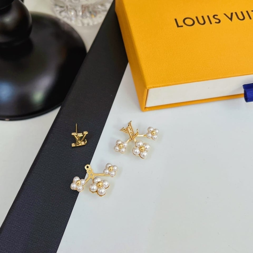 Louis Vuitton Lv Floragram Earrings White Gold view 5
