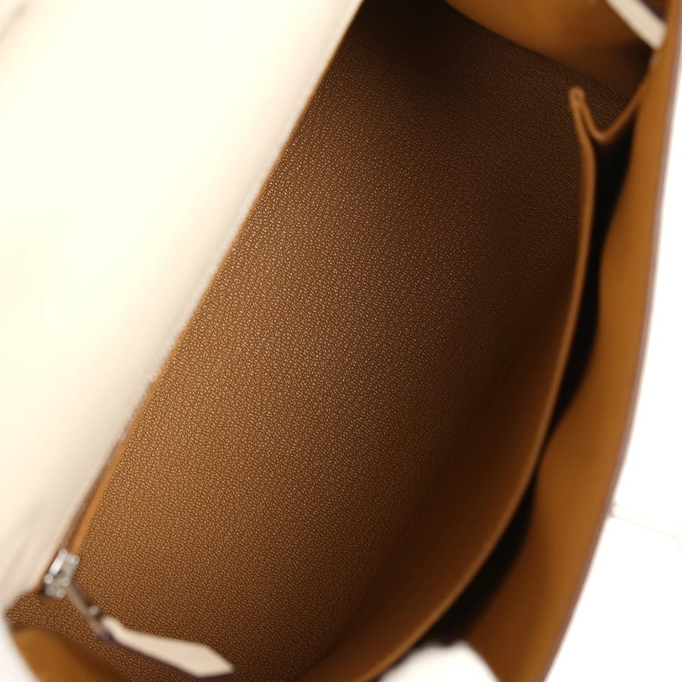 Hermes Kelly 25 Bag In Nata Verso Epsom Leather For Women 25cm/10in view 5