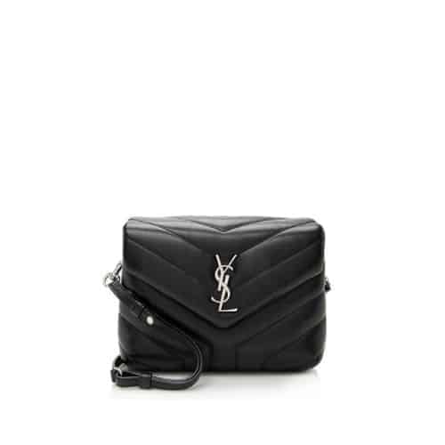 Saint Laurent Loulou Toy Strap Bag In Quilted Y Leather Black view 2