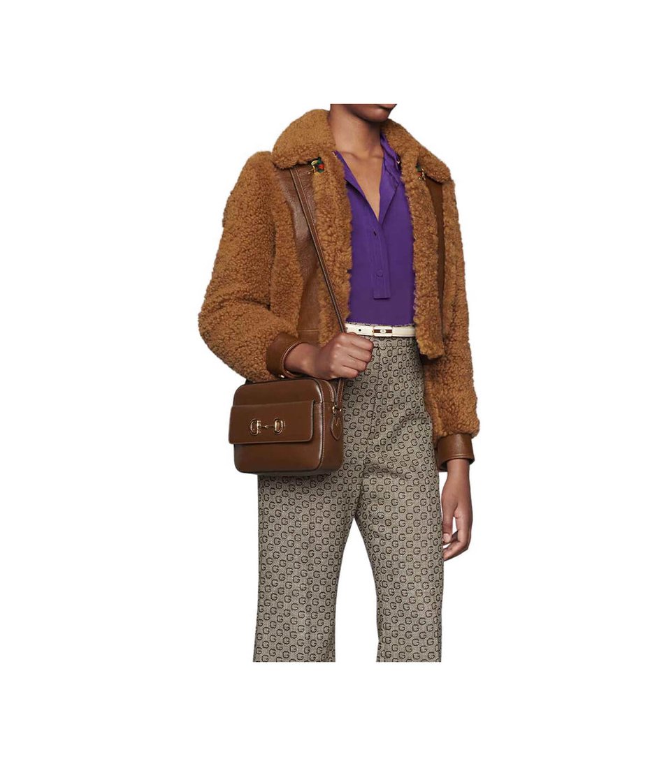 Gucci Horsebit 1955 Small Leather Shoulder Bag view 3