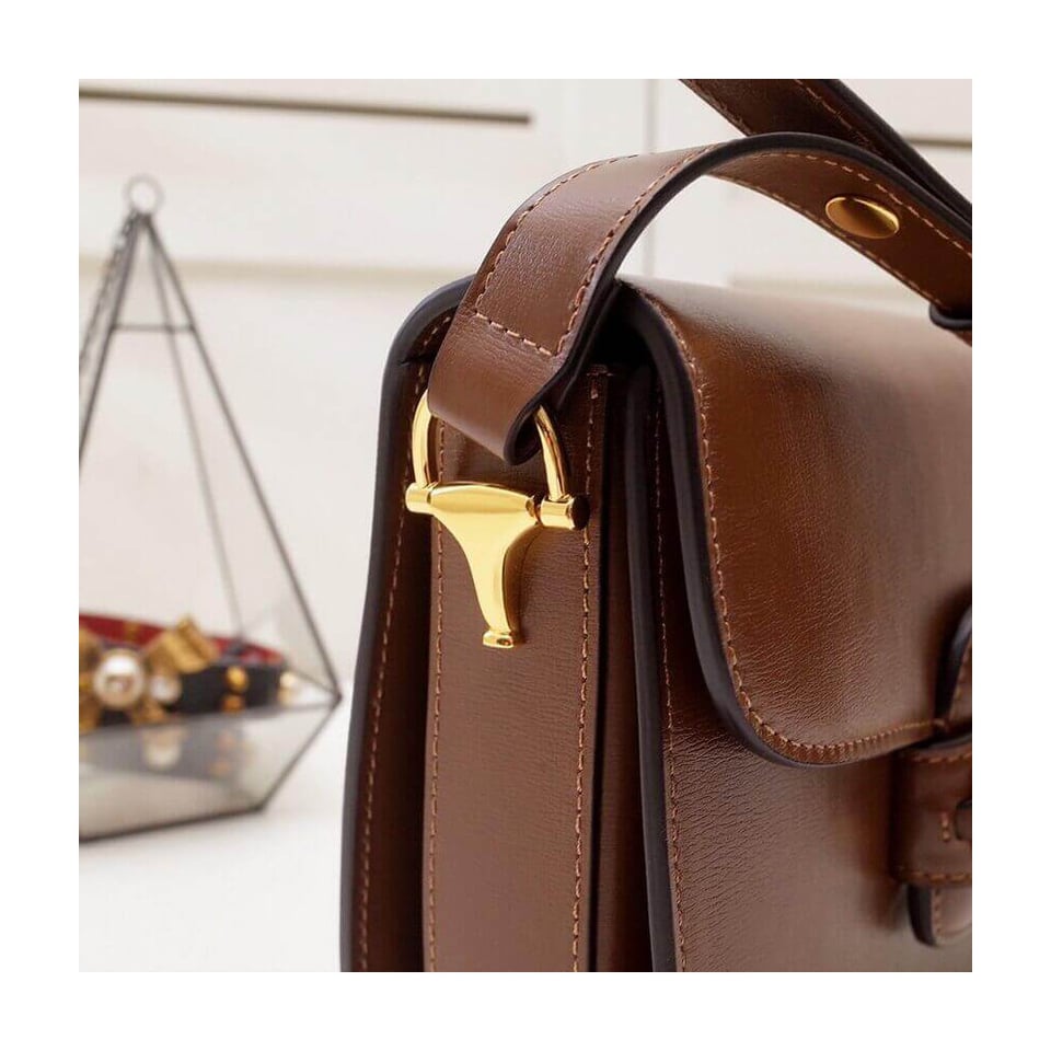 Gucci Horsebit 1955 Shoulder Bag In Brown Leather view 7