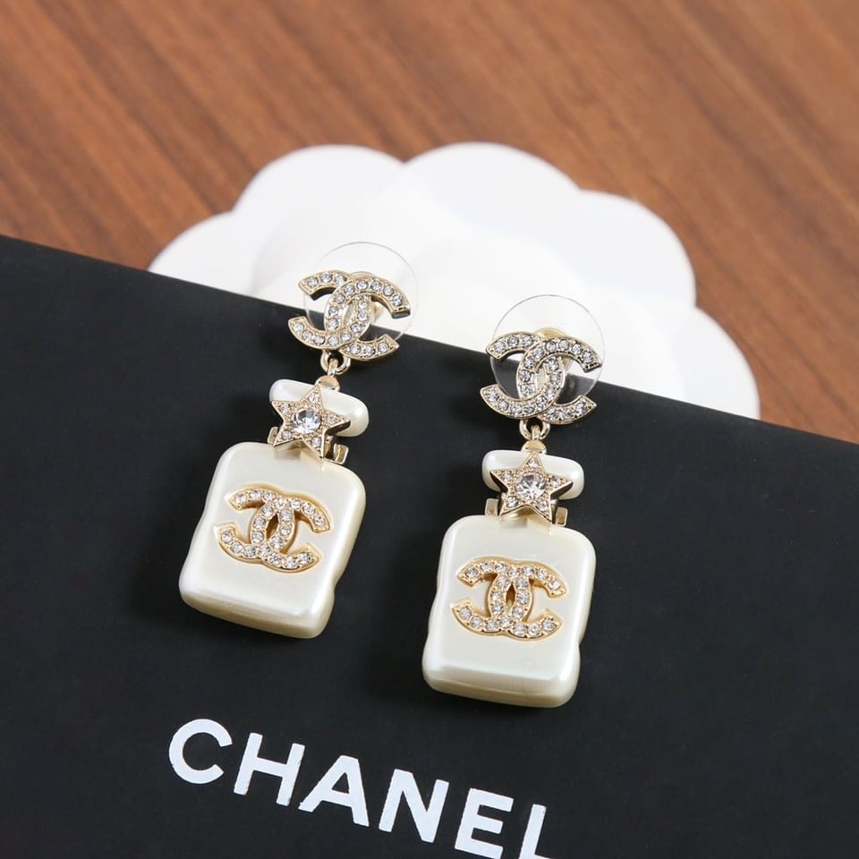 Chanel Cc Crystal Earrings view 2