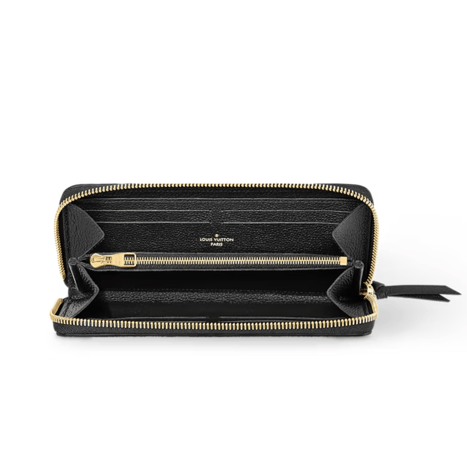 Louis Vuitton Monogram Empreinte Leather Clemence Wallet Black view 4
