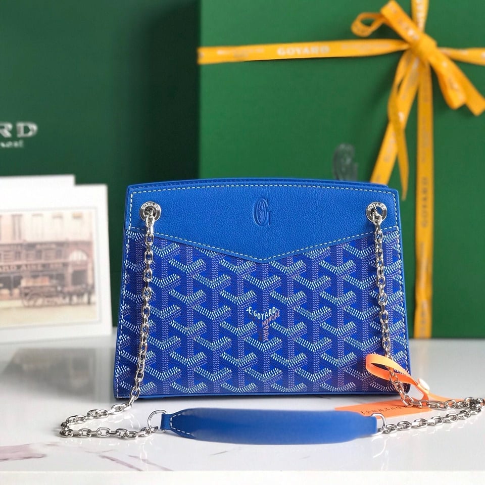 Goyard Rouette Structuré Mini Bag 21 Sapphire Blue Goyardine Canvas And Calfskin view 2