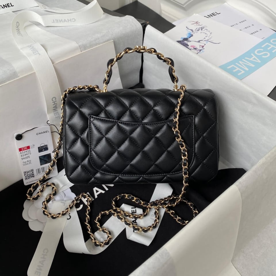 Chanel Mini Flap Bag With Metal Top Handle view 4