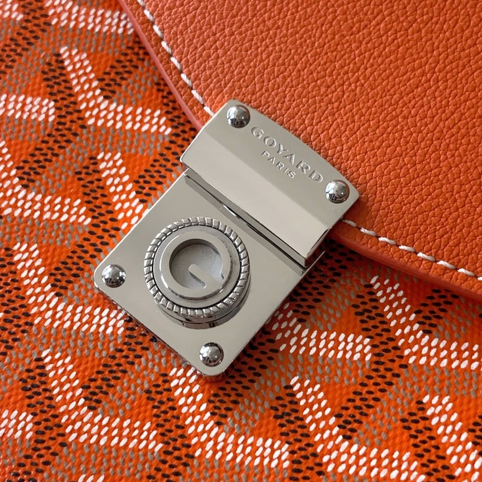 Goyard Chypre Wallet-Pouch 21 Cm Orange Goyardine Canvas And Calfskin view 5