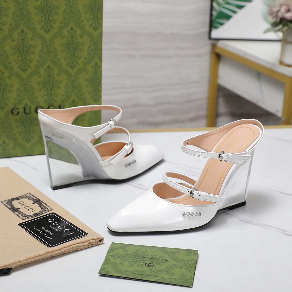 Gucci Women’S Wedge Mule White 827856 Clg00 9014 view 4