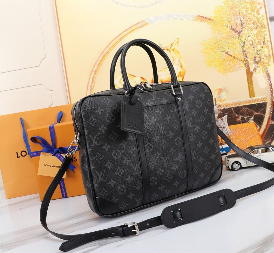 Louis Vuitton Porte Documents Voyage Pm Briefcase Black 40Cm M46457 view 9