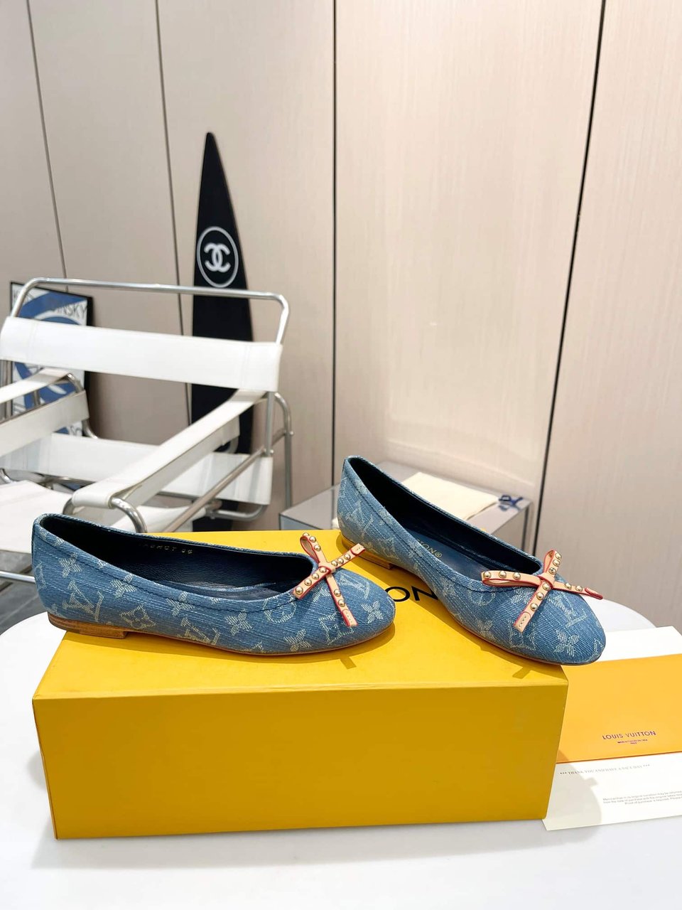 Louis Vuitton Nina Doll Shoes Denim Blue 1Ack91 view 10
