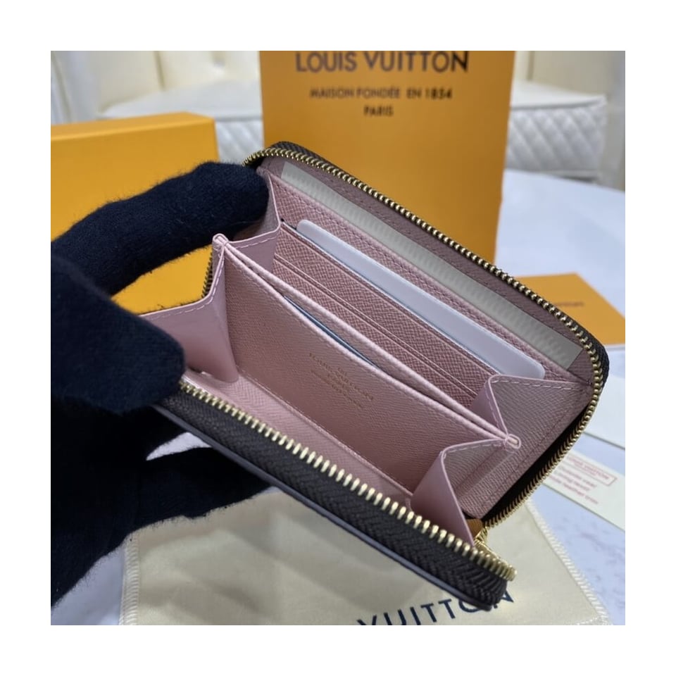 Louis Vuitton Damier Ebene Zippy Coin Purse Pink view 11