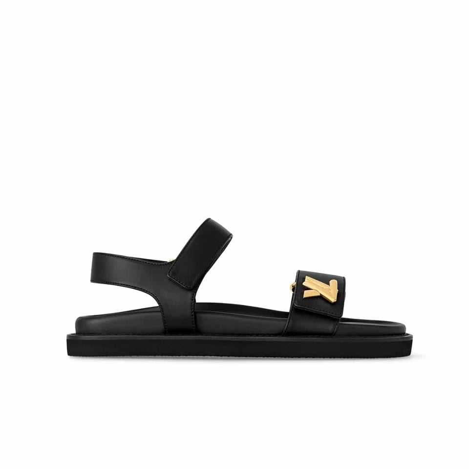 Louis Vuitton Lv Sunset Flat Comfort Sandals Black 1Abw6W view 2