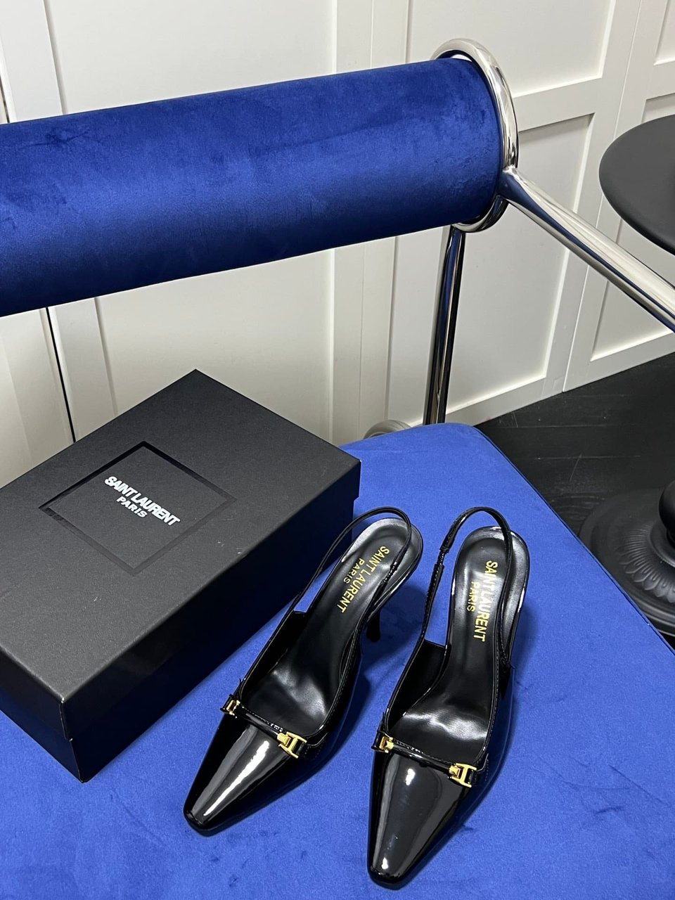 Saint Laurent Blade Patent Leather Pumps view 8
