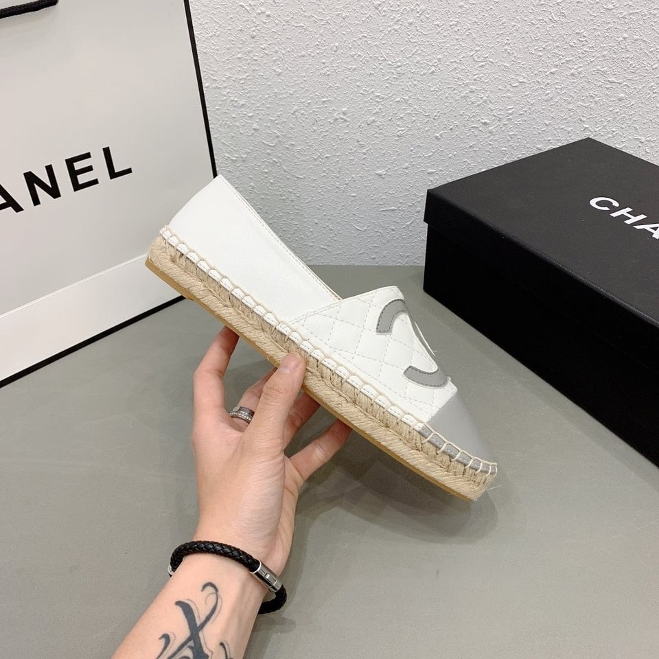 Chanel Cc Espadrilles White Gray view 8