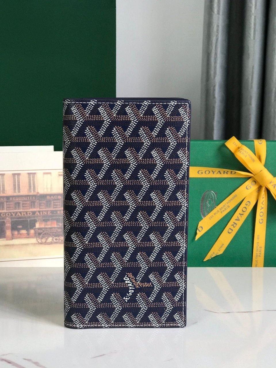 Goyard Richelieu Wallet 19 Cm Navy Blue Goyardine Canvas view 3