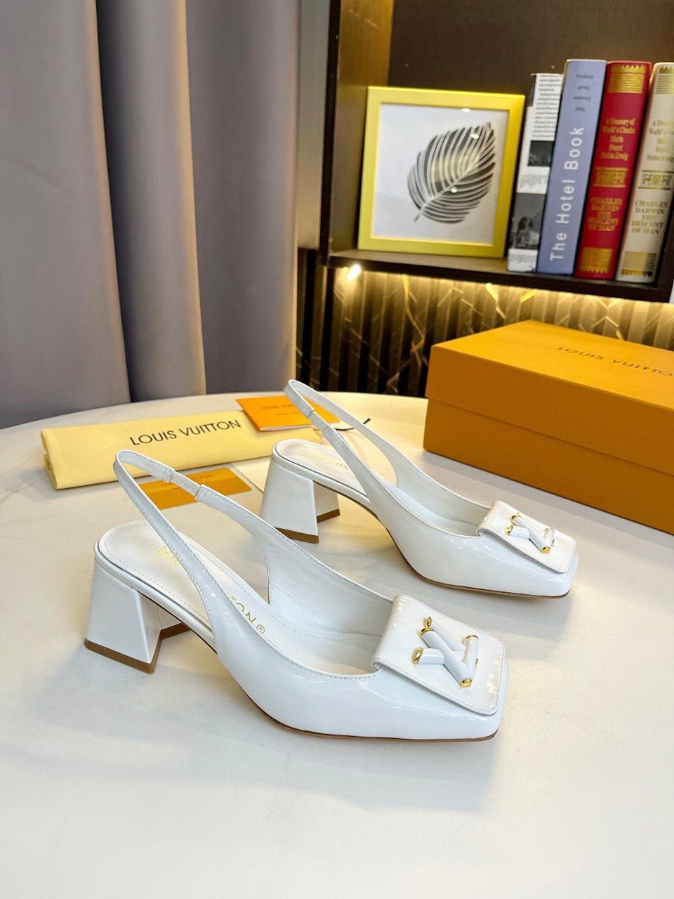 Louis Vuitton Shake Slingback High Heels White 1Abh59 view 3