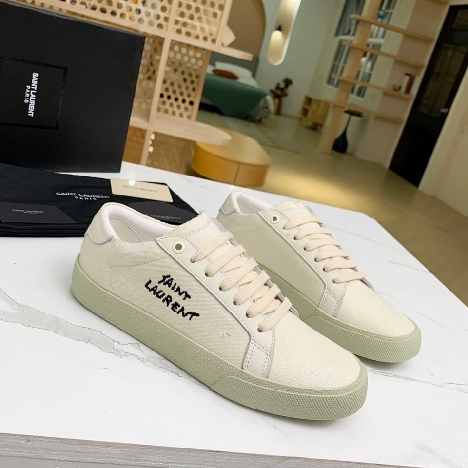 Saint Laurent Court Classic Embroidered Sneakers White 610648Gup109113 view 10