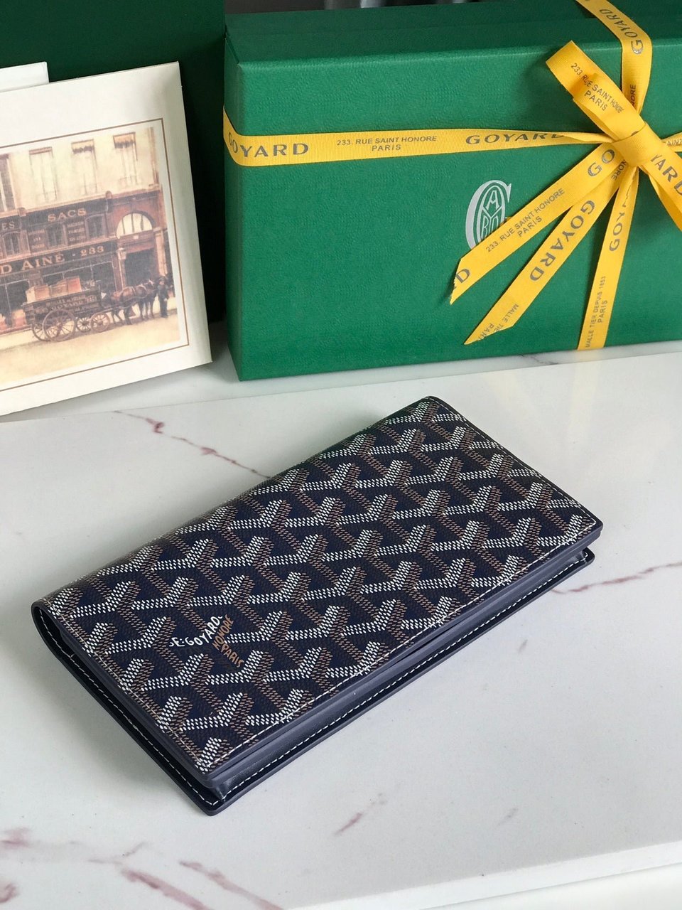 Goyard Richelieu Wallet 19 Cm Navy Blue Goyardine Canvas view 8