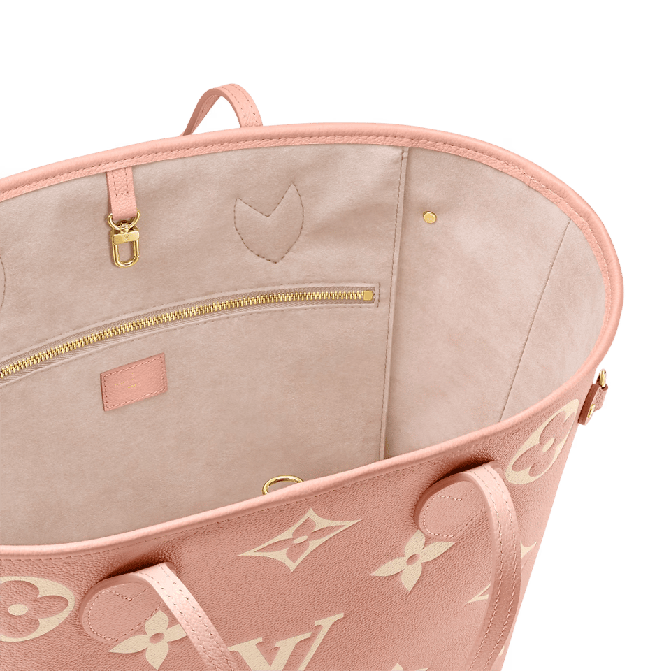 Louis Vuitton Neverfull MM Tote Bag Monogram Empreinte Trianon Pink / Cream 31cm M46329 view 4