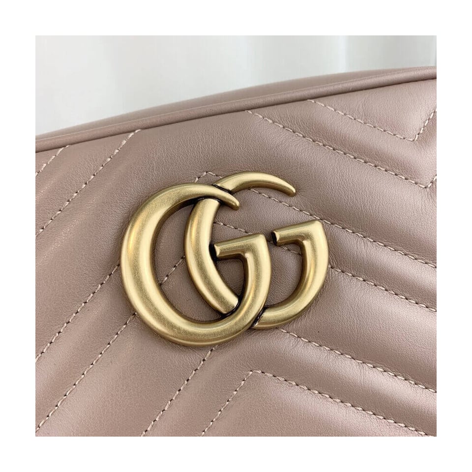 Gucci GG Marmont Small Shoulder Bag Dusty Pink view 8