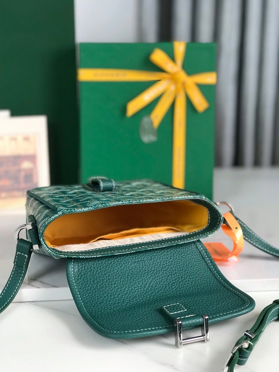Goyard Grand Bleu 16 Cm Green Goyardine Canvas And Lambskin view 5