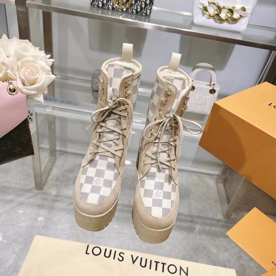 Louis Vuitton Laureate Platform Desert Boot Damier Azure view 8