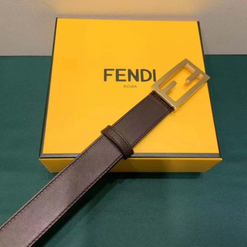 Fendi Baguette 30mm FF Buckle Belt 8C05311 Dzrk Coffee view 3