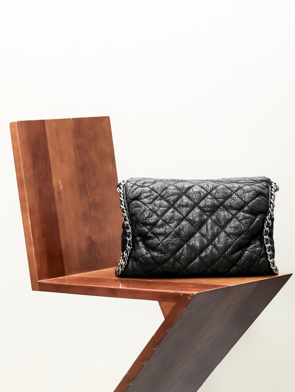Chanel Black Quilted Washed Lambskin Chain Around Hobo 31cm view 7