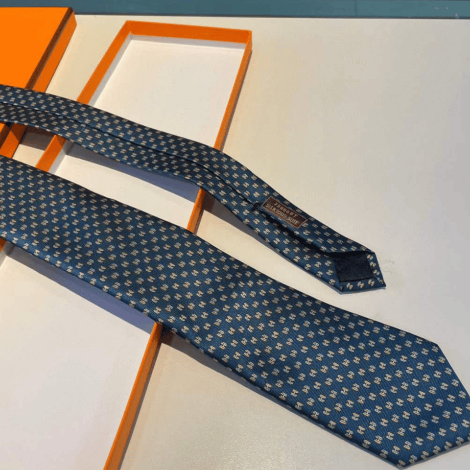 Hermes Mini H Pattern Canvas Tie For Men view 5